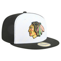NHL Chicago Blackhawks New Era Repeat Two-Tone 59FIFTY Fitted Hat - White/Black