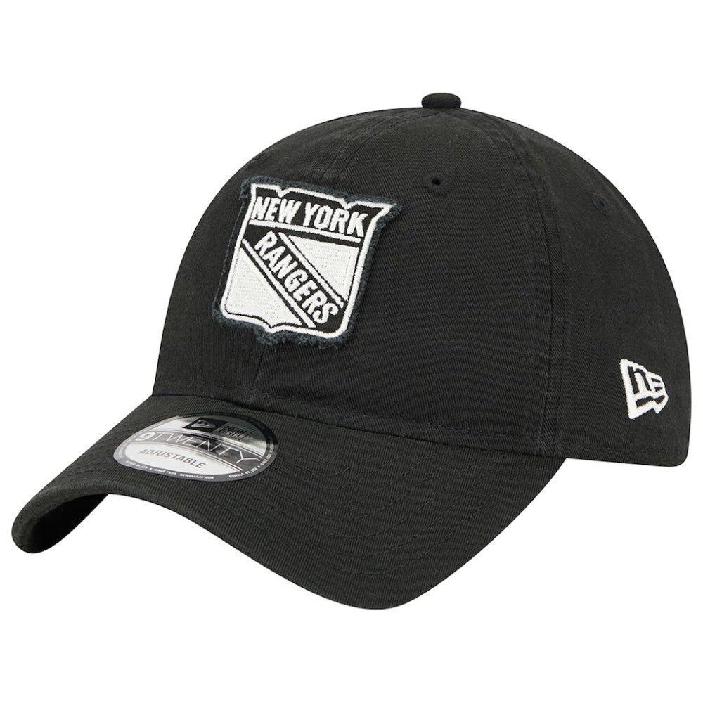 NHL New York Rangers New Era Stamp Fabric Applique 9TWENTY Adjustable Hat - Black