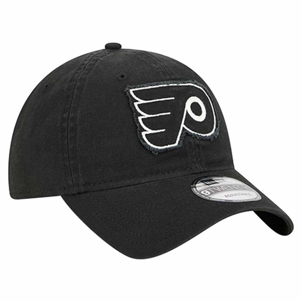 NHL Philadelphia Flyers New Era Stamp Fabric Applique 9TWENTY Adjustable Hat - Black