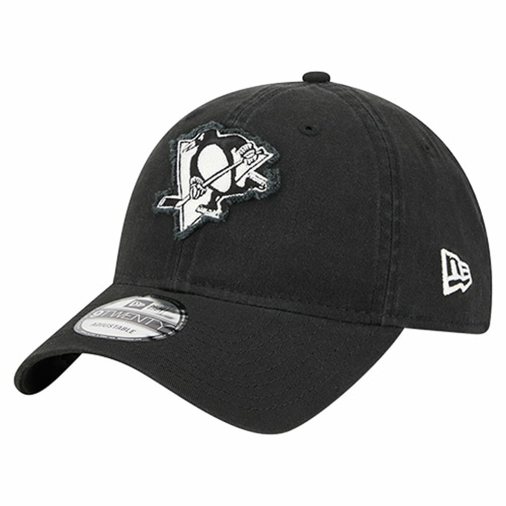 NHL Pittsburgh Penguins New Era Stamp Fabric Applique 9TWENTY Adjustable Hat - Black