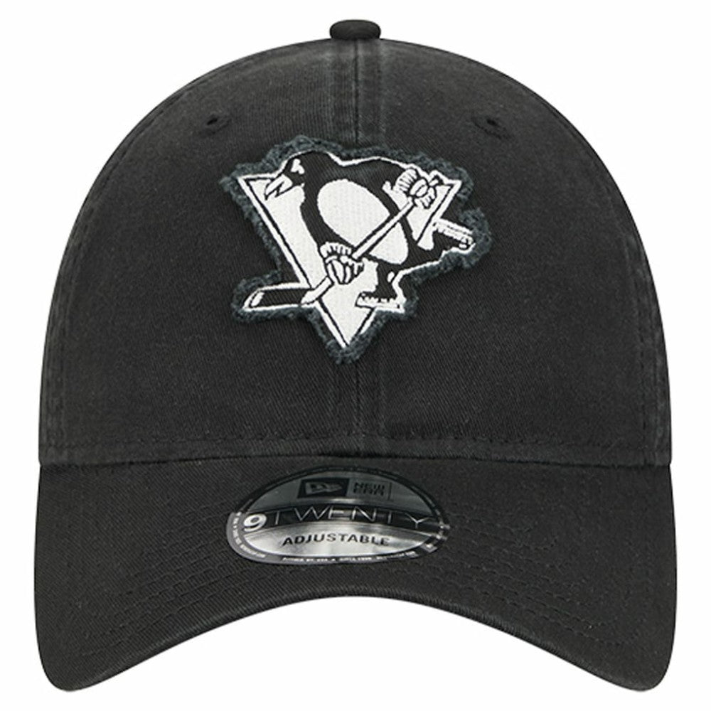 NHL Pittsburgh Penguins New Era Stamp Fabric Applique 9TWENTY Adjustable Hat - Black