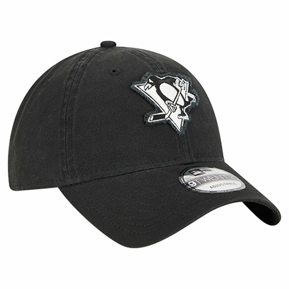 NHL Pittsburgh Penguins New Era Stamp Fabric Applique 9TWENTY Adjustable Hat - Black