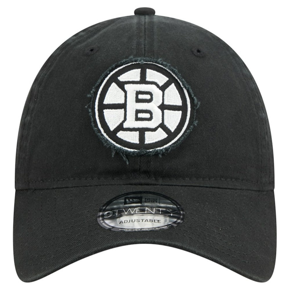 NHL Boston Bruins New Era Stamp Fabric Applique 9TWENTY Adjustable Hat - Black