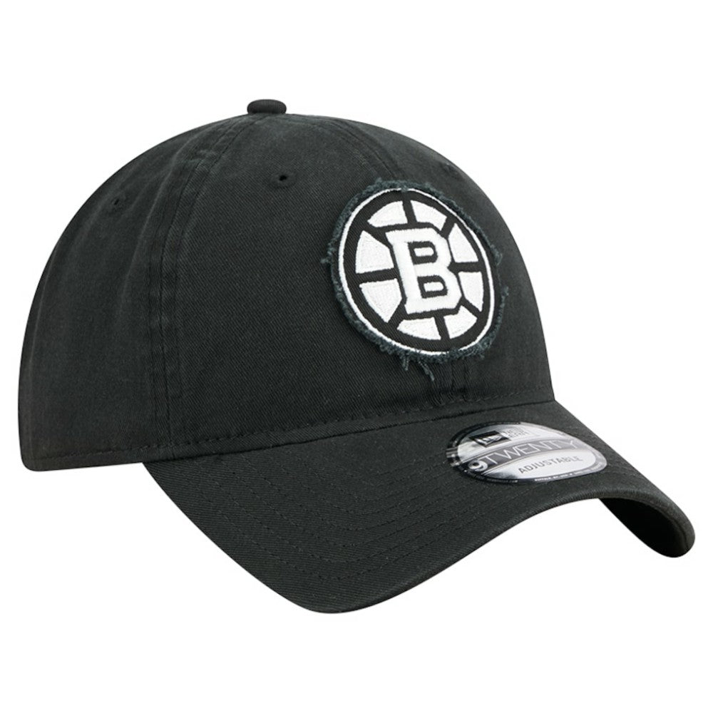NHL Boston Bruins New Era Stamp Fabric Applique 9TWENTY Adjustable Hat - Black