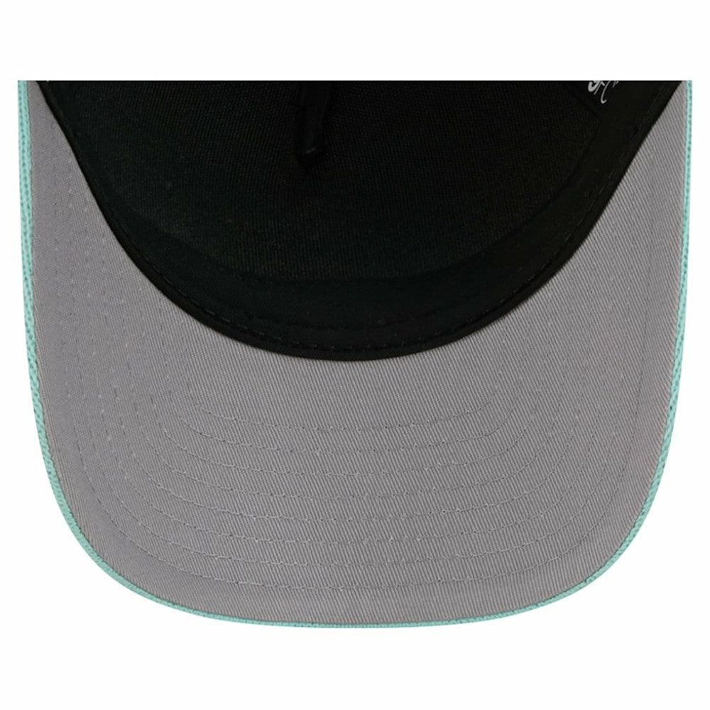 NHL Seattle Kraken New Era Hockey Sock 9FORTY A-Frame M-Crown Adjustable Trucker Hat - Light Blue/Deep Sea Blue