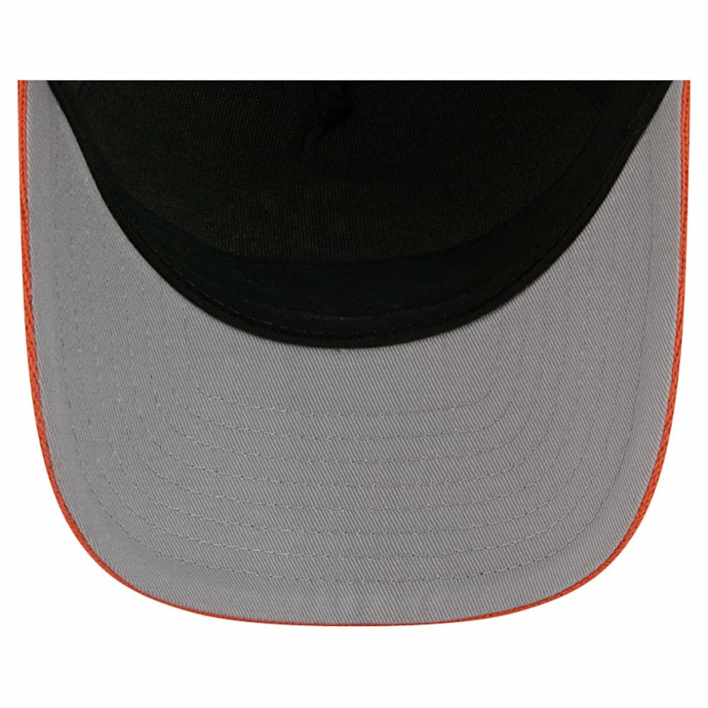 NHL New York Islanders New Era Hockey Sock 9FORTY A-Frame M-Crown Adjustable Trucker Hat - Orange/Royal