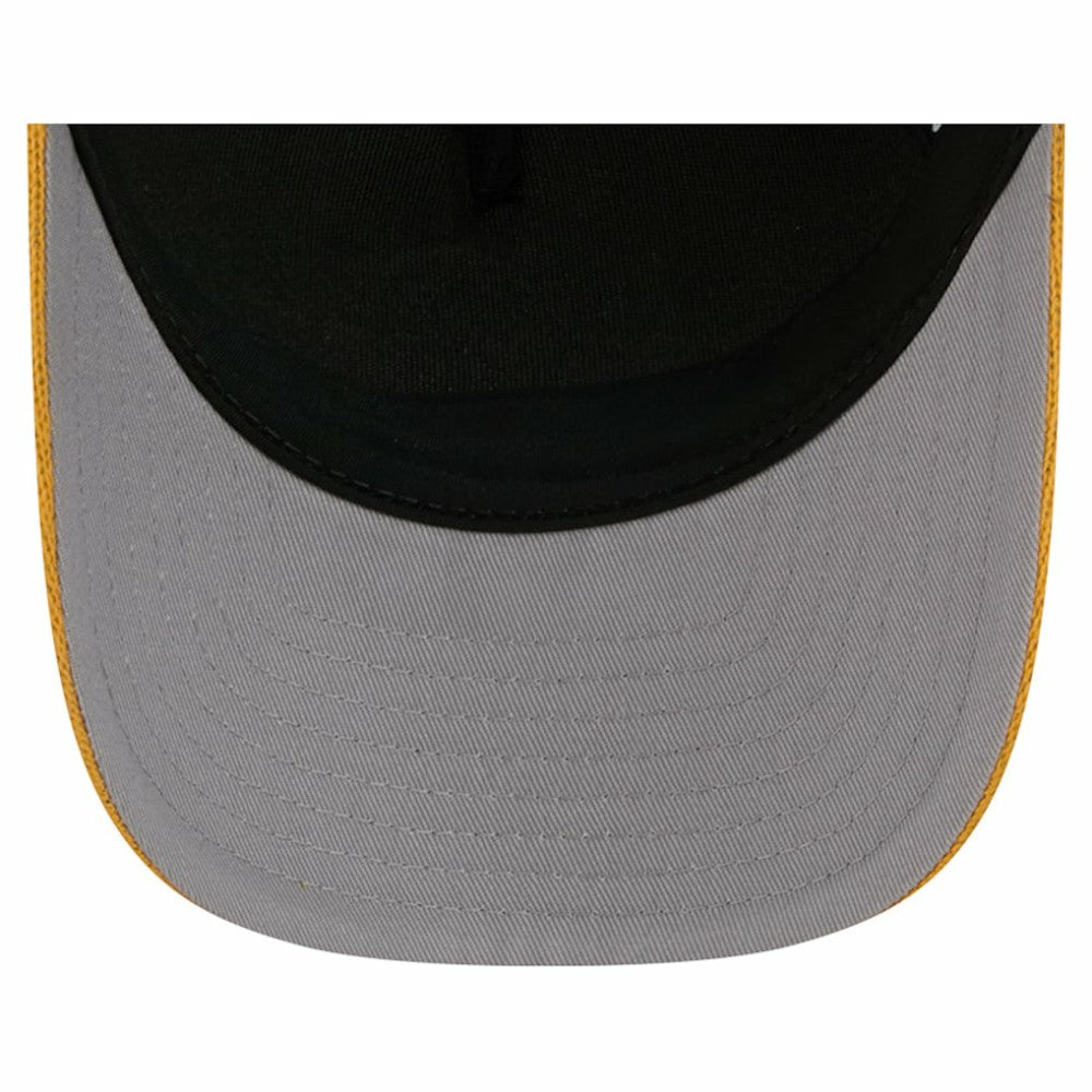 NHL Pittsburgh Penguins New Era Hockey Sock 9FORTY A-Frame M-Crown Adjustable Trucker Hat - Gold/Black