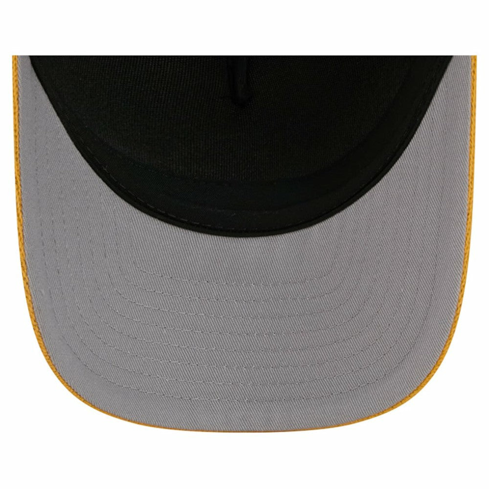 NHL Boston Bruins New Era Hockey Sock 9FORTY A-Frame M-Crown Adjustable Trucker Hat - Gold/Black