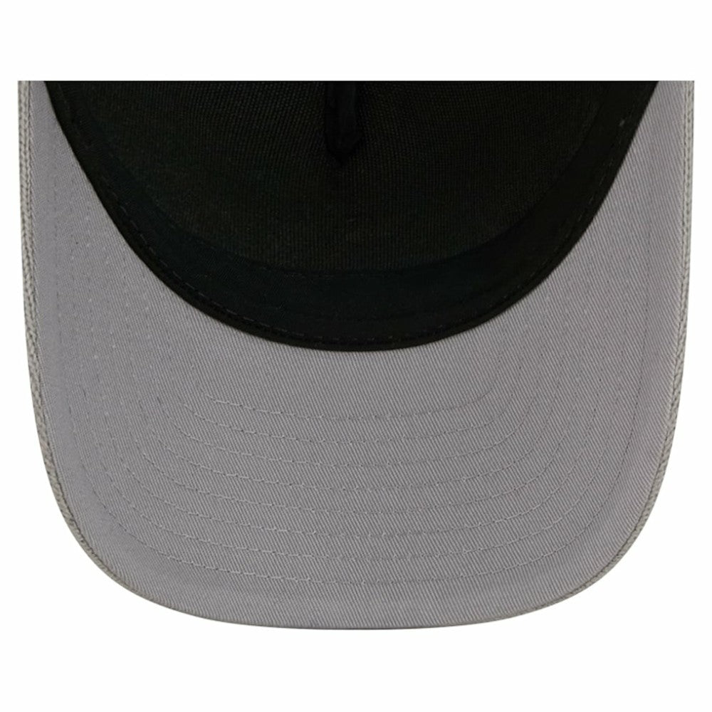NHL Los Angeles Kings New Era Hockey Sock 9FORTY A-Frame M-Crown Adjustable Trucker Hat - Silver/Black