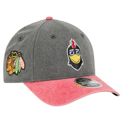NHL Chicago Blackhawks New Era Mascot 2-Tone 9FORTY Adjustable Hat - Black/Red