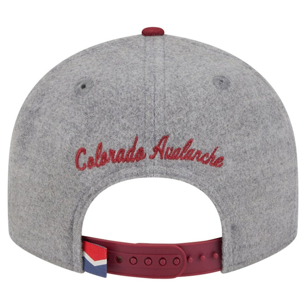 NHL Colorado Avalanche New Era Wool Pin Low Profile 9FIFTY Snapback Hat - Gray/Burgundy