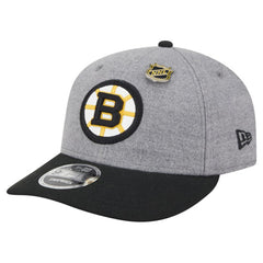 NHL Boston Bruins New Era Wool Pin Low Profile 9FIFTY Snapback Hat - Gray/Black