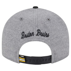 NHL Boston Bruins New Era Wool Pin Low Profile 9FIFTY Snapback Hat - Gray/Black