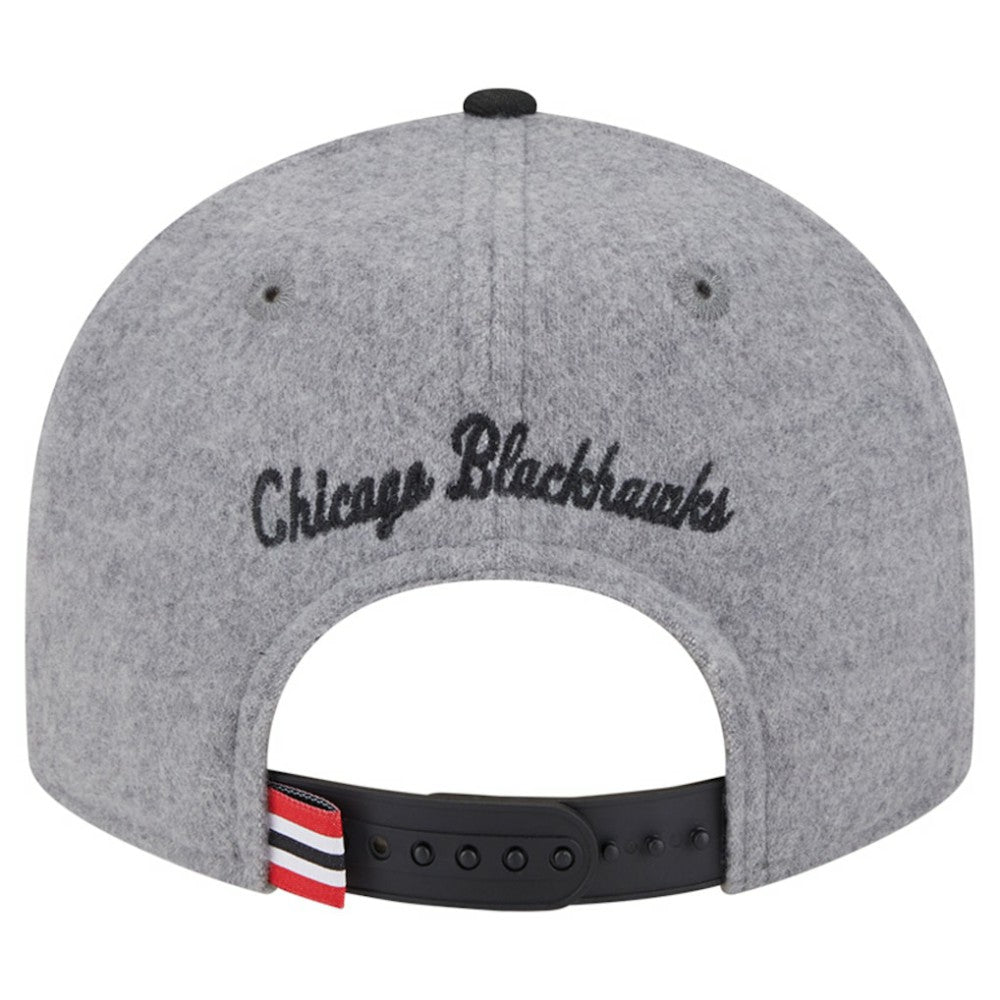 NHL Chicago Blackhawks New Era Wool Pin Low Profile 9FIFTY Snapback Hat - Gray/Black