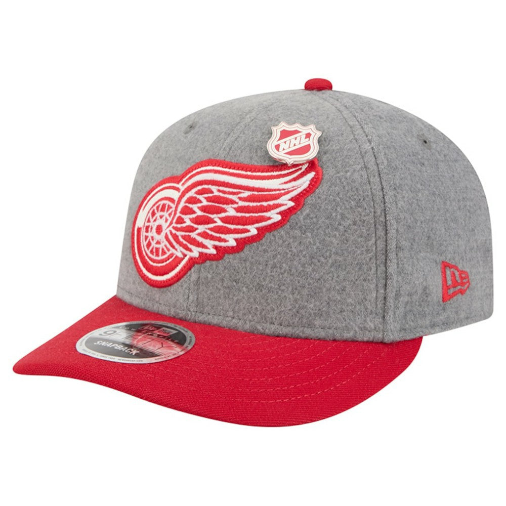 NHL Detroit Red Wings New Era Wool Pin Low Profile 9FIFTY Snapback Hat - Gray/Red