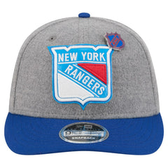 NHL New York Rangers New Era Wool Pin Low Profile 9FIFTY Snapback Hat - Gray/Blue