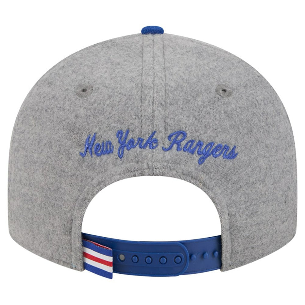 NHL New York Rangers New Era Wool Pin Low Profile 9FIFTY Snapback Hat - Gray/Blue