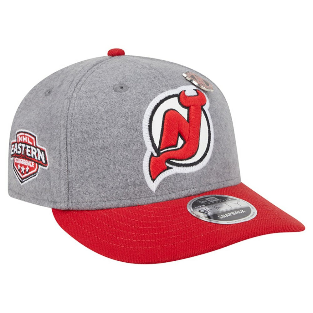 NHL New Jersey Devils New Era Wool Pin Low Profile 9FIFTY Snapback Hat - Gray/Red