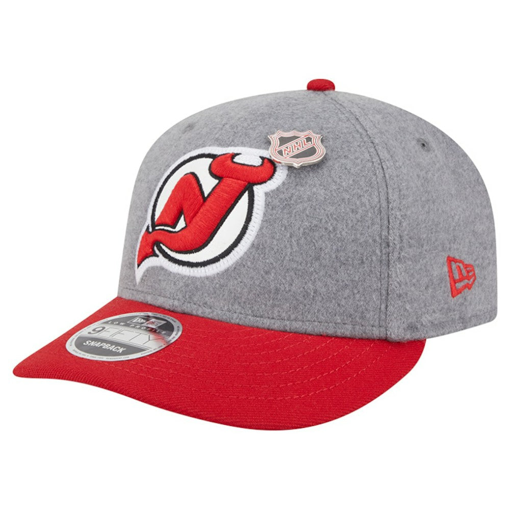 NHL New Jersey Devils New Era Wool Pin Low Profile 9FIFTY Snapback Hat - Gray/Red
