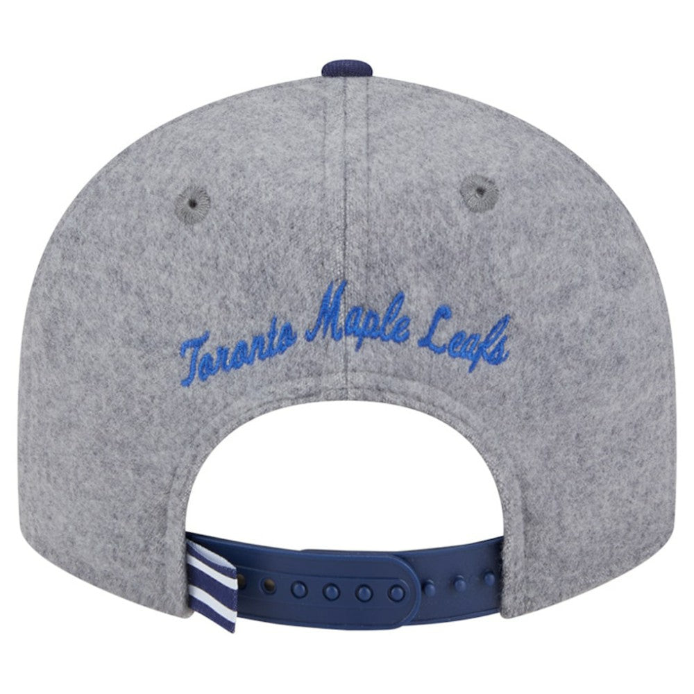 NHL Toronto Maple Leafs New Era Wool Pin Low Profile 9FIFTY Snapback Hat - Gray/Blue