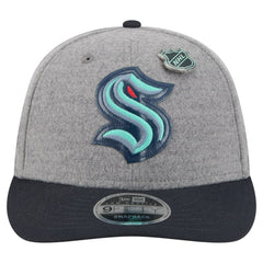 NHL Seattle Kraken New Era Wool Pin Low Profile 9FIFTY Snapback Hat - Gray/Deep Sea Blue