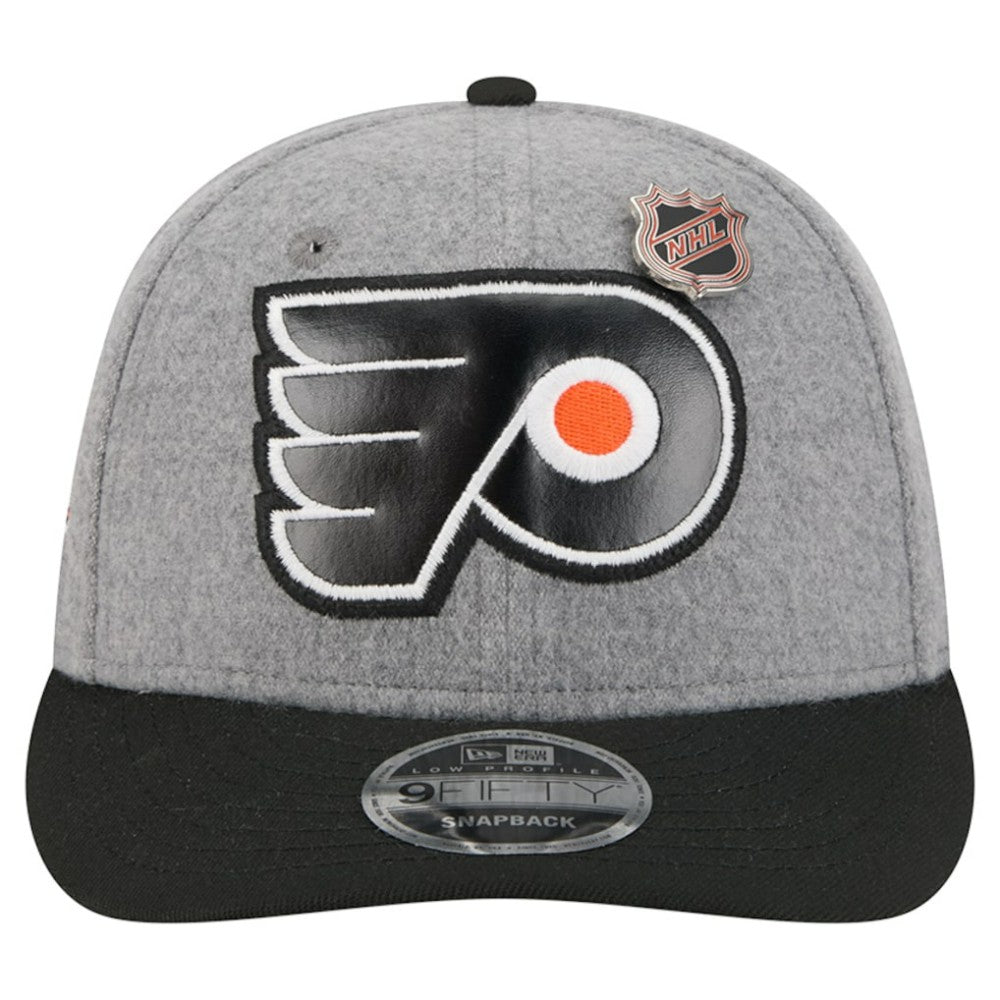 NHL Philadelphia Flyers New Era Wool Pin Low Profile 9FIFTY Snapback Hat - Gray/Black