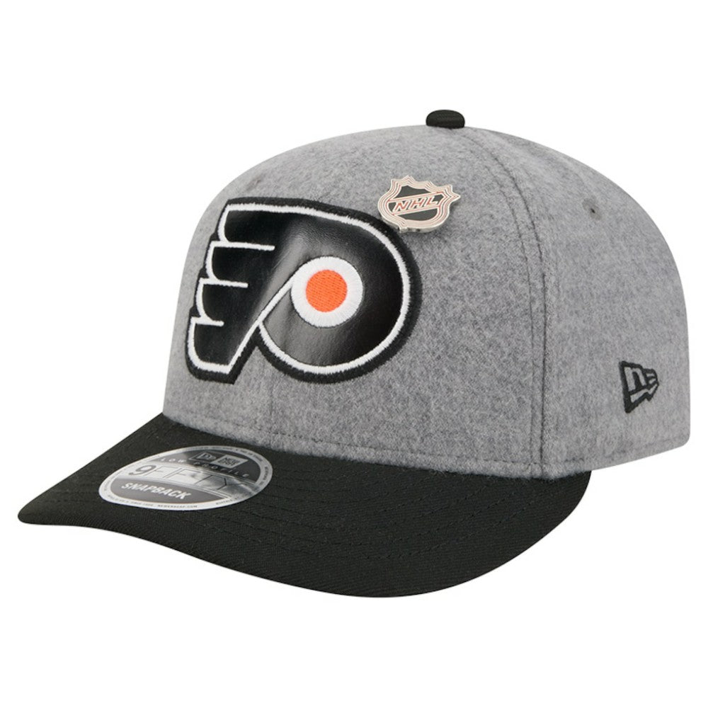 NHL Philadelphia Flyers New Era Wool Pin Low Profile 9FIFTY Snapback Hat - Gray/Black