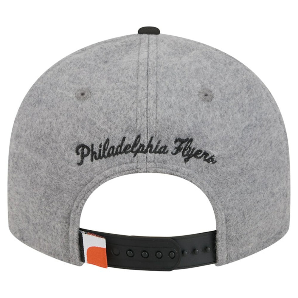 NHL Philadelphia Flyers New Era Wool Pin Low Profile 9FIFTY Snapback Hat - Gray/Black