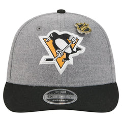 NHL Pittsburgh Penguins New Era Wool Pin Low Profile 9FIFTY Snapback Hat - Gray/Black