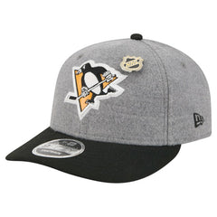 NHL Pittsburgh Penguins New Era Wool Pin Low Profile 9FIFTY Snapback Hat - Gray/Black