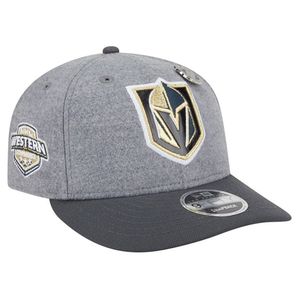 NHL Vegas Golden Knights New Era Wool Pin Low Profile 9FIFTY Snapback Hat - Gray/Black
