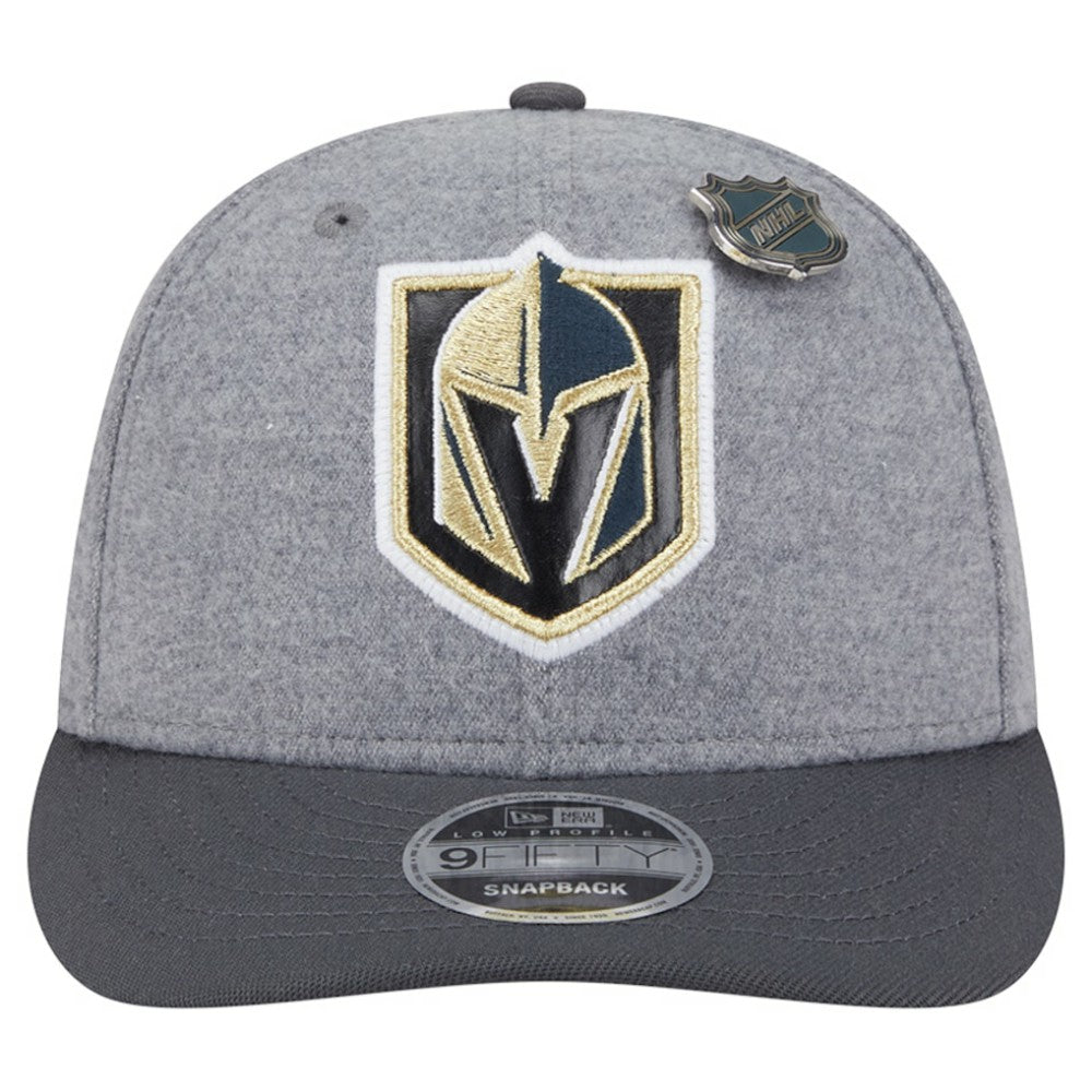 NHL Vegas Golden Knights New Era Wool Pin Low Profile 9FIFTY Snapback Hat - Gray/Black