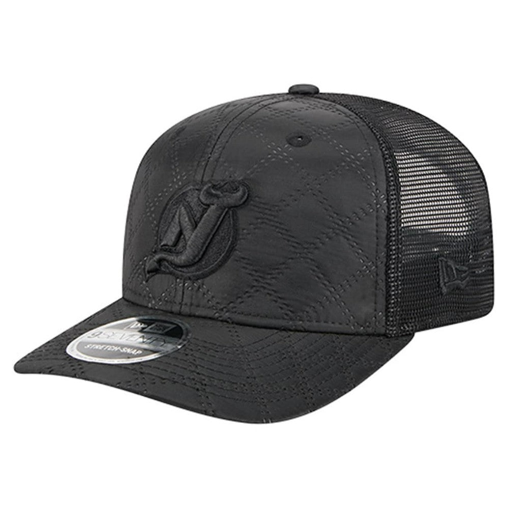 NHL New Jersey Devils New Era Quilted Nylon 9SEVENTY Adjustable Trucker Hat - Black