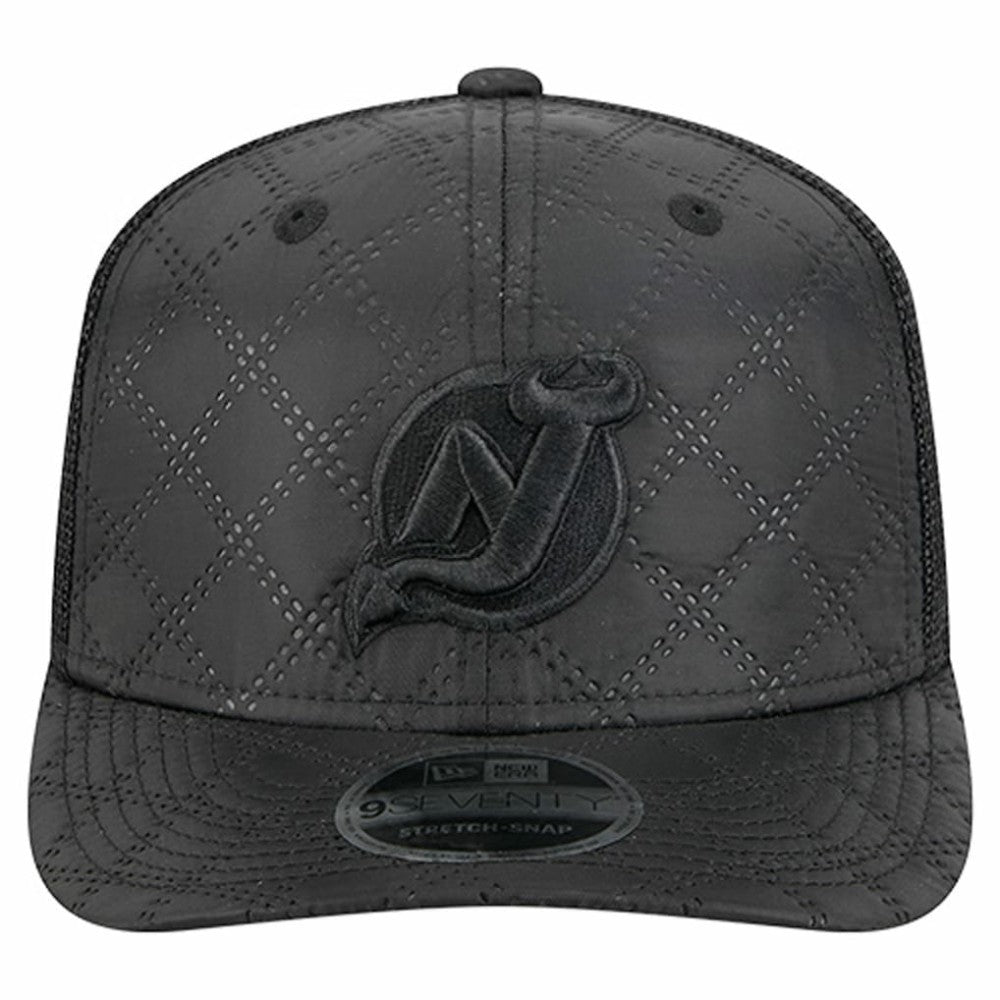 NHL New Jersey Devils New Era Quilted Nylon 9SEVENTY Adjustable Trucker Hat - Black