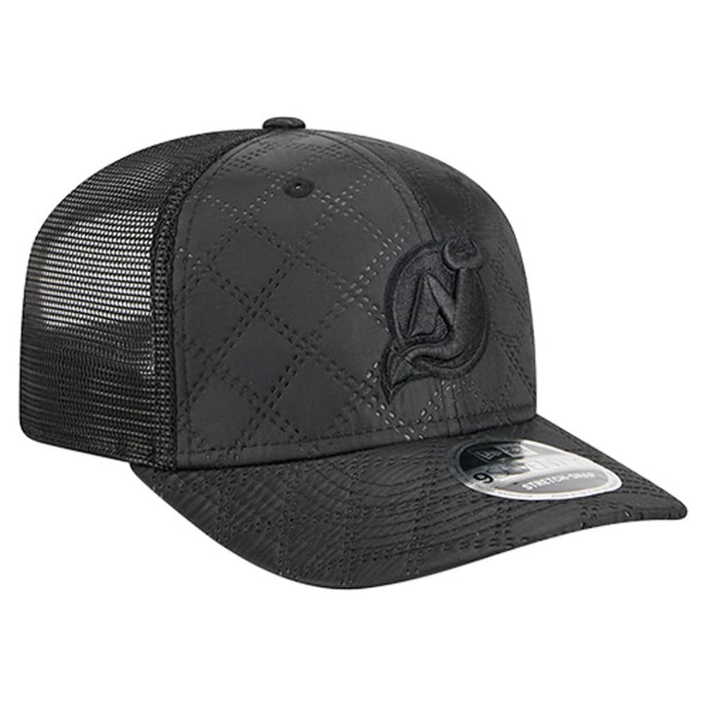 NHL New Jersey Devils New Era Quilted Nylon 9SEVENTY Adjustable Trucker Hat - Black