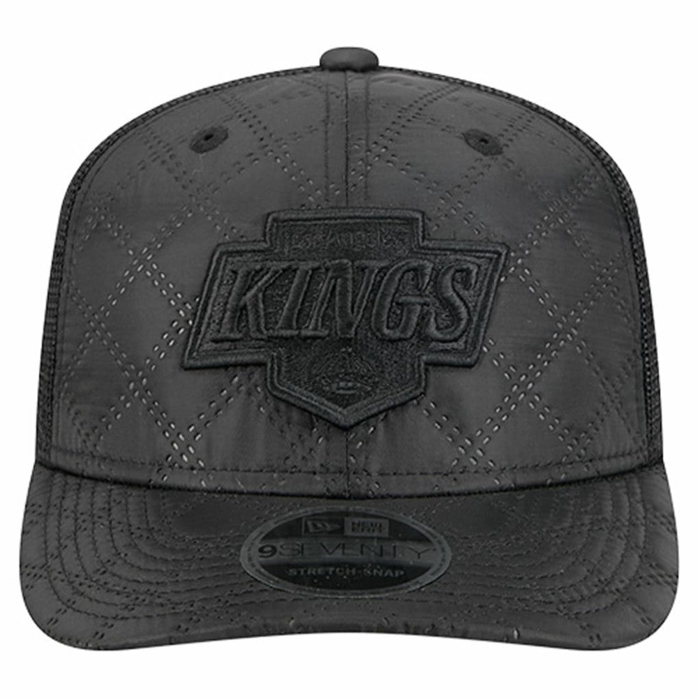 NHL Los Angeles Kings New Era Quilted Nylon 9SEVENTY Adjustable Trucker Hat - Black