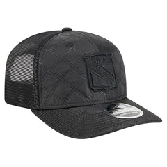 NHL New York Rangers New Era Quilted Nylon 9SEVENTY Adjustable Trucker Hat - Black