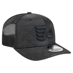 NHL Philadelphia Flyers New Era Quilted Nylon 9SEVENTY Adjustable Trucker Hat - Black