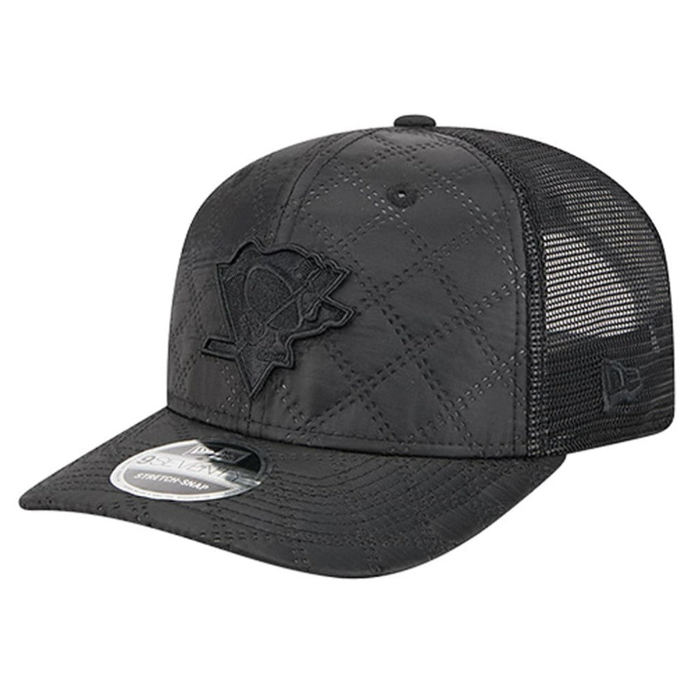 NHL Pittsburgh Penguins New Era Quilted Nylon 9SEVENTY Adjustable Trucker Hat - Black