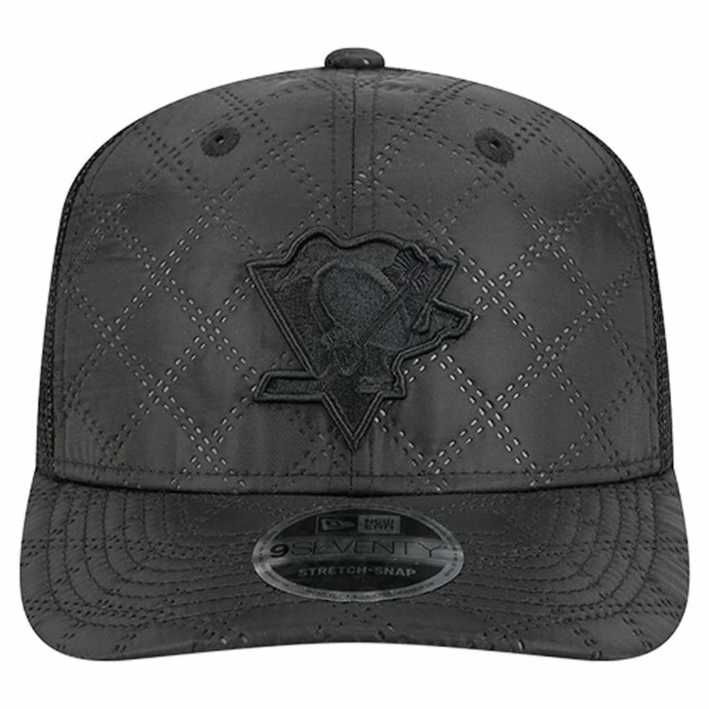 NHL Pittsburgh Penguins New Era Quilted Nylon 9SEVENTY Adjustable Trucker Hat - Black