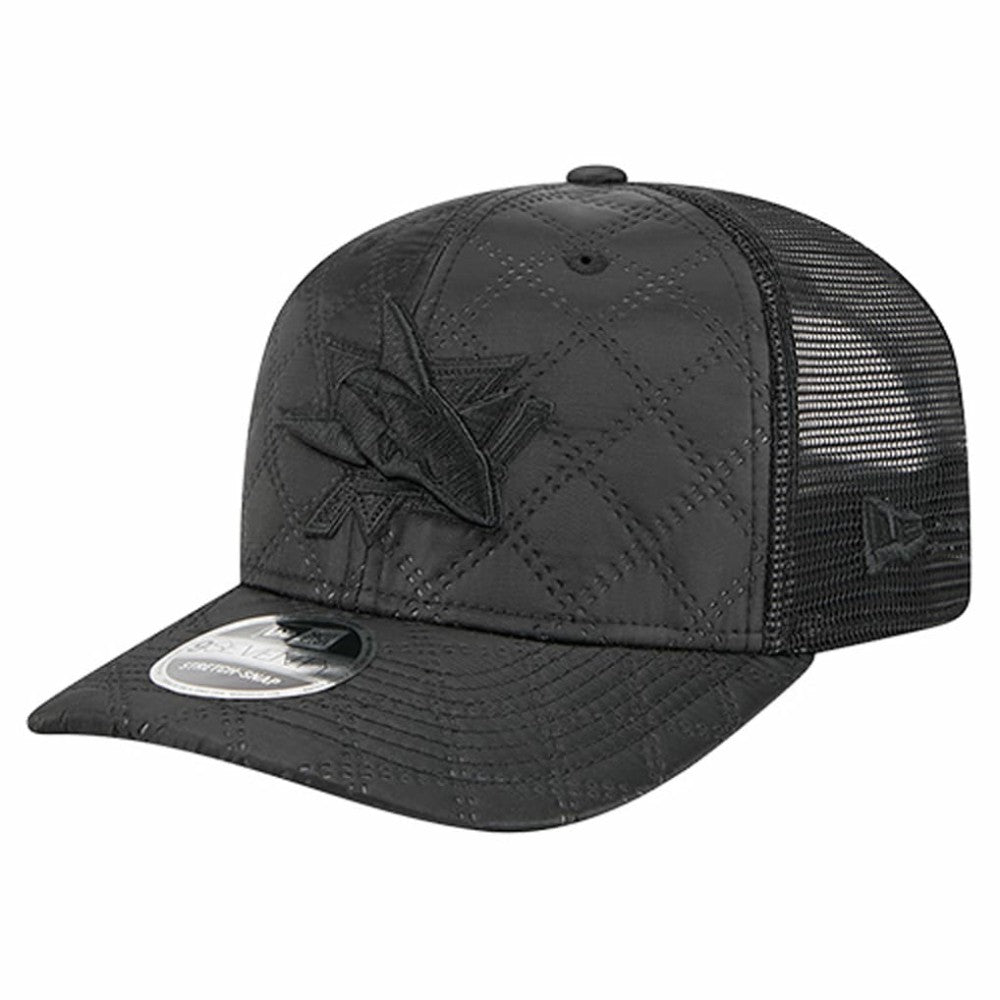NHL San Jose Sharks New Era Quilted Nylon 9SEVENTY Adjustable Trucker Hat - Black