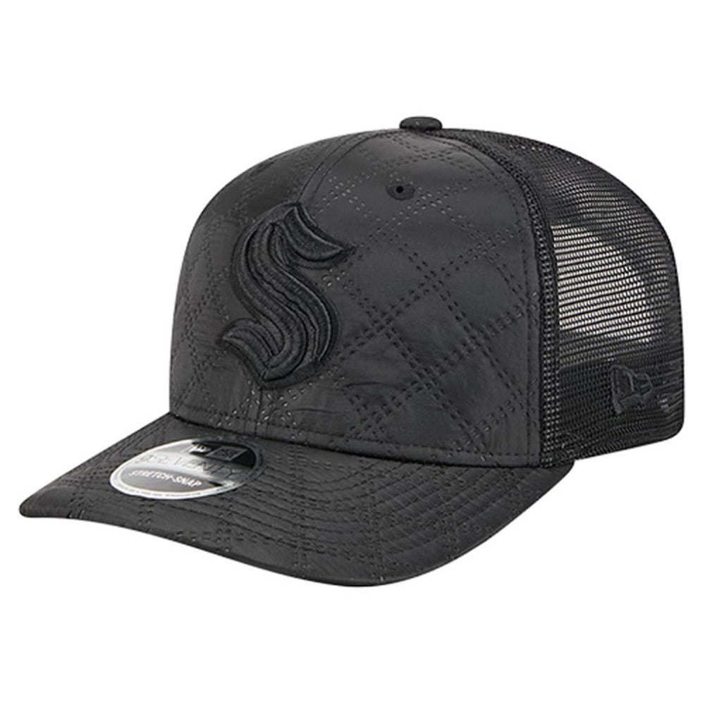 NHL Seattle Kraken New Era Quilted Nylon 9SEVENTY Adjustable Trucker Hat - Black