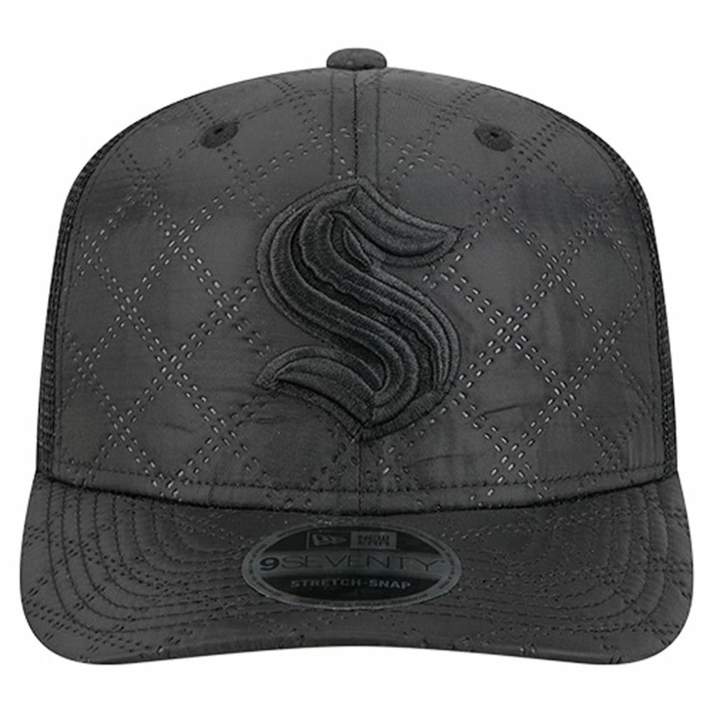 NHL Seattle Kraken New Era Quilted Nylon 9SEVENTY Adjustable Trucker Hat - Black