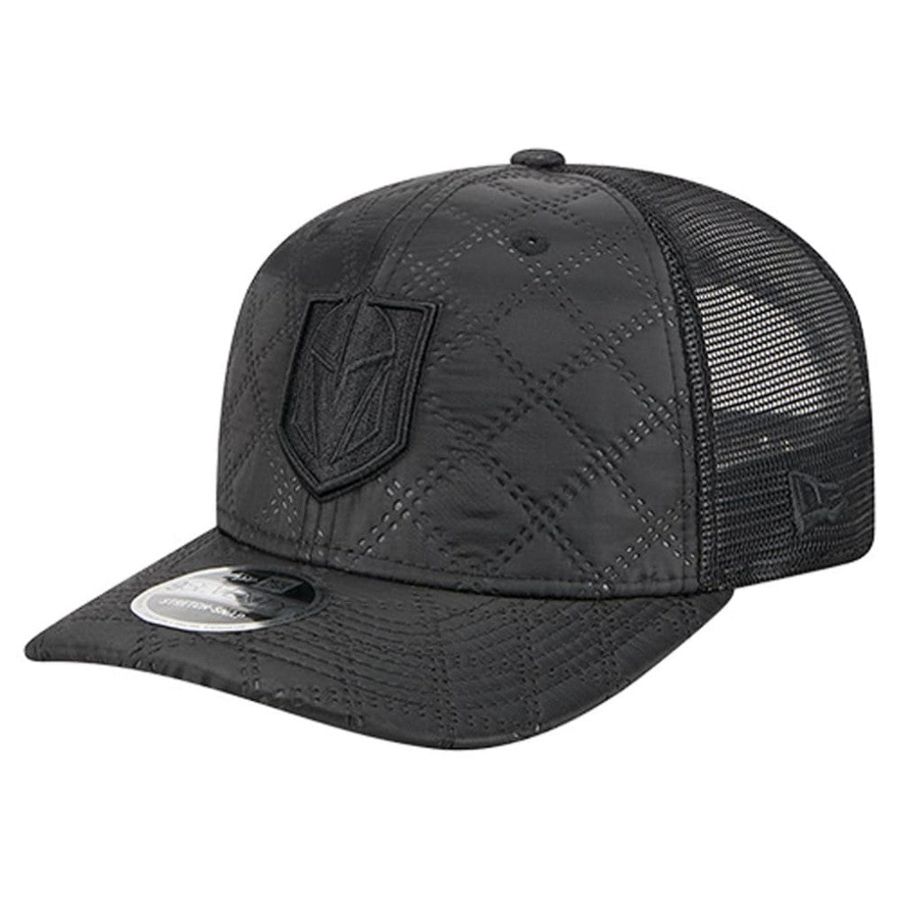 NHL Vegas Golden Knights New Era Quilted Nylon 9SEVENTY Adjustable Trucker Hat - Black