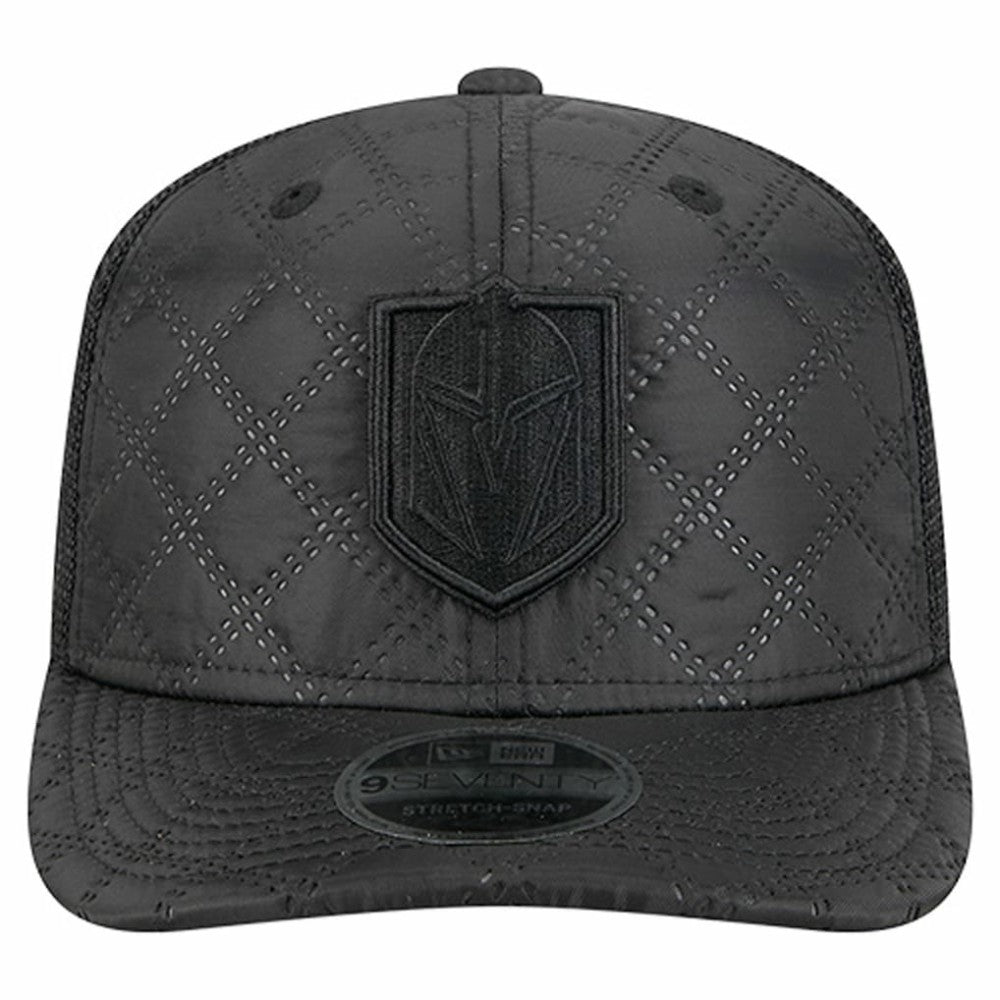 NHL Vegas Golden Knights New Era Quilted Nylon 9SEVENTY Adjustable Trucker Hat - Black