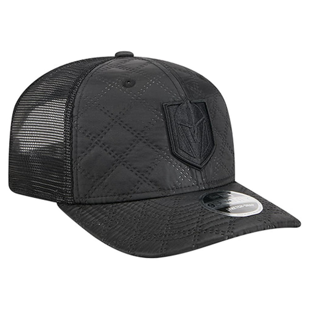NHL Vegas Golden Knights New Era Quilted Nylon 9SEVENTY Adjustable Trucker Hat - Black