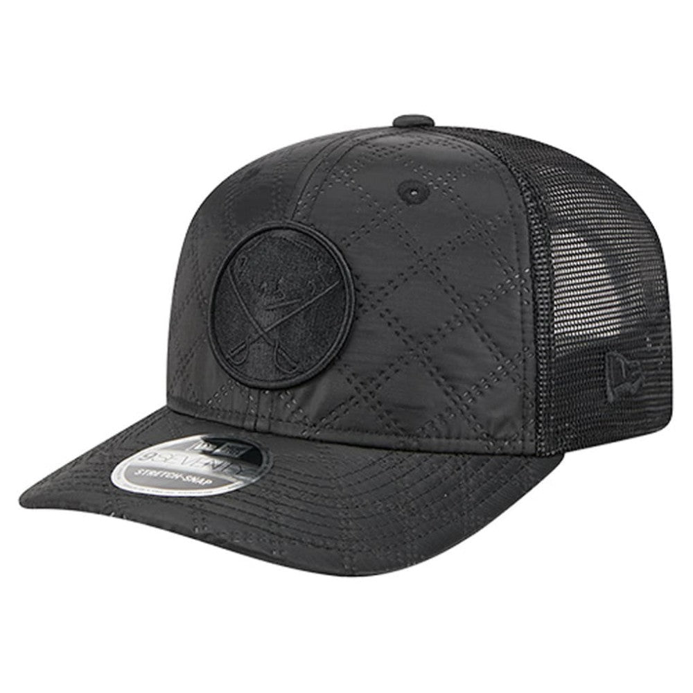 NHL Buffalo Sabres New Era Quilted Nylon 9SEVENTY Adjustable Trucker Hat - Black