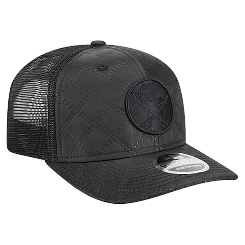 NHL Buffalo Sabres New Era Quilted Nylon 9SEVENTY Adjustable Trucker Hat - Black