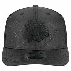NHL Chicago Blackhawks New Era Quilted Nylon 9SEVENTY Adjustable Trucker Hat - Black