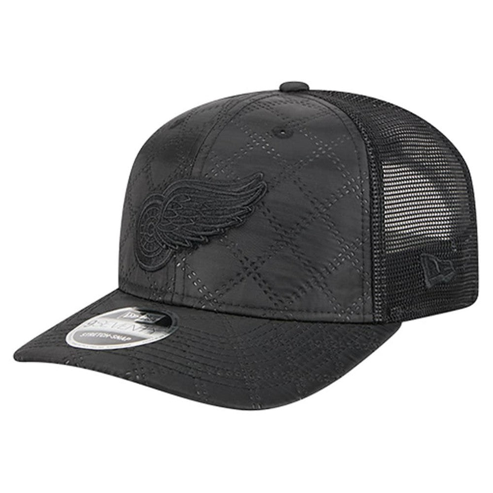 NHL Detroit Red Wings New Era Quilted Nylon 9SEVENTY Adjustable Trucker Hat - Black